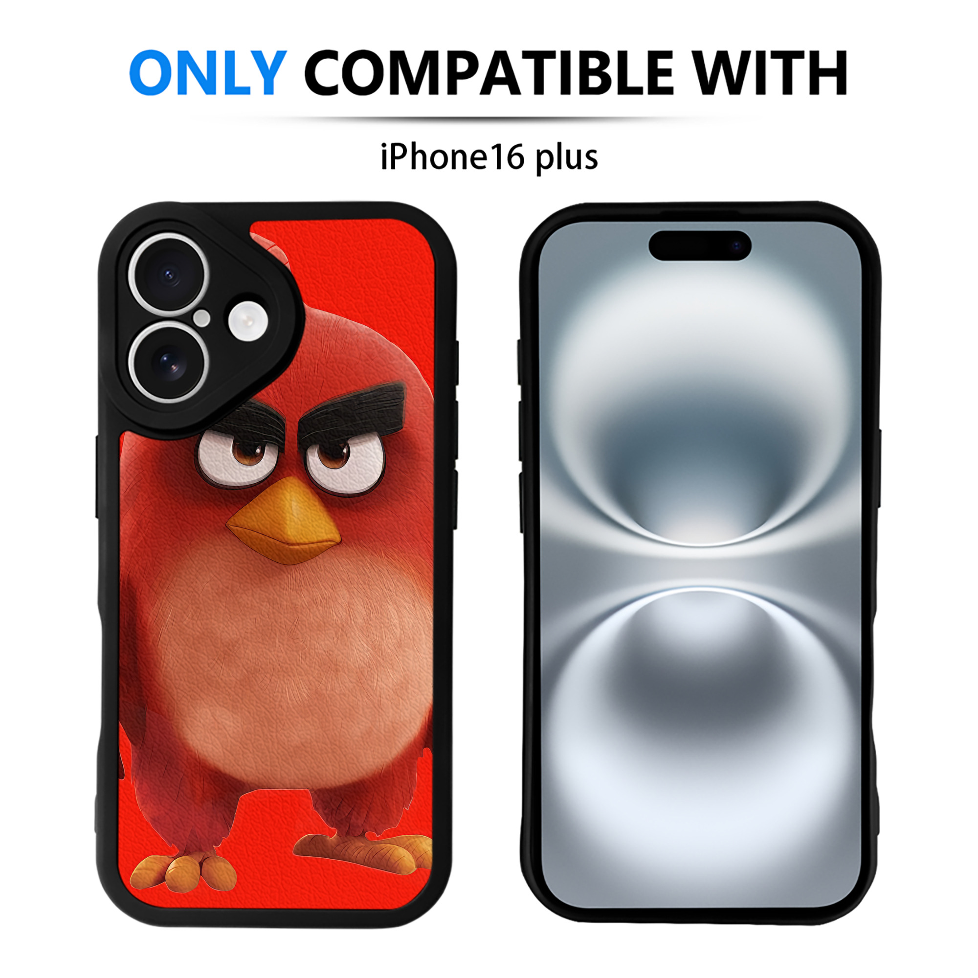 （画像用） Angry Birds アングリーバード 【iPhone 16シリーズ対応】シリコンスマホケース（レザー調） 材質：シリコン